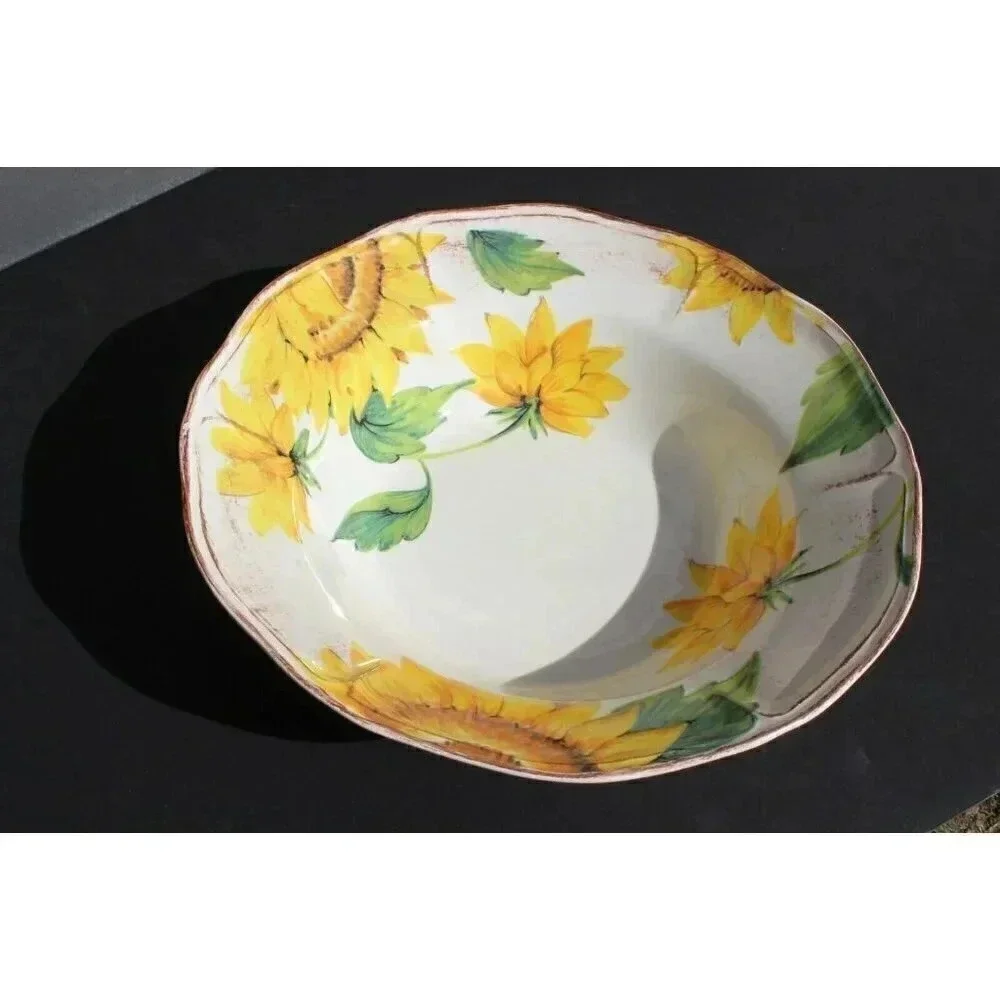 New SUR LA TABLE Large SUNFLOWER Fruit Salad Summer Serving Bowl - NOS